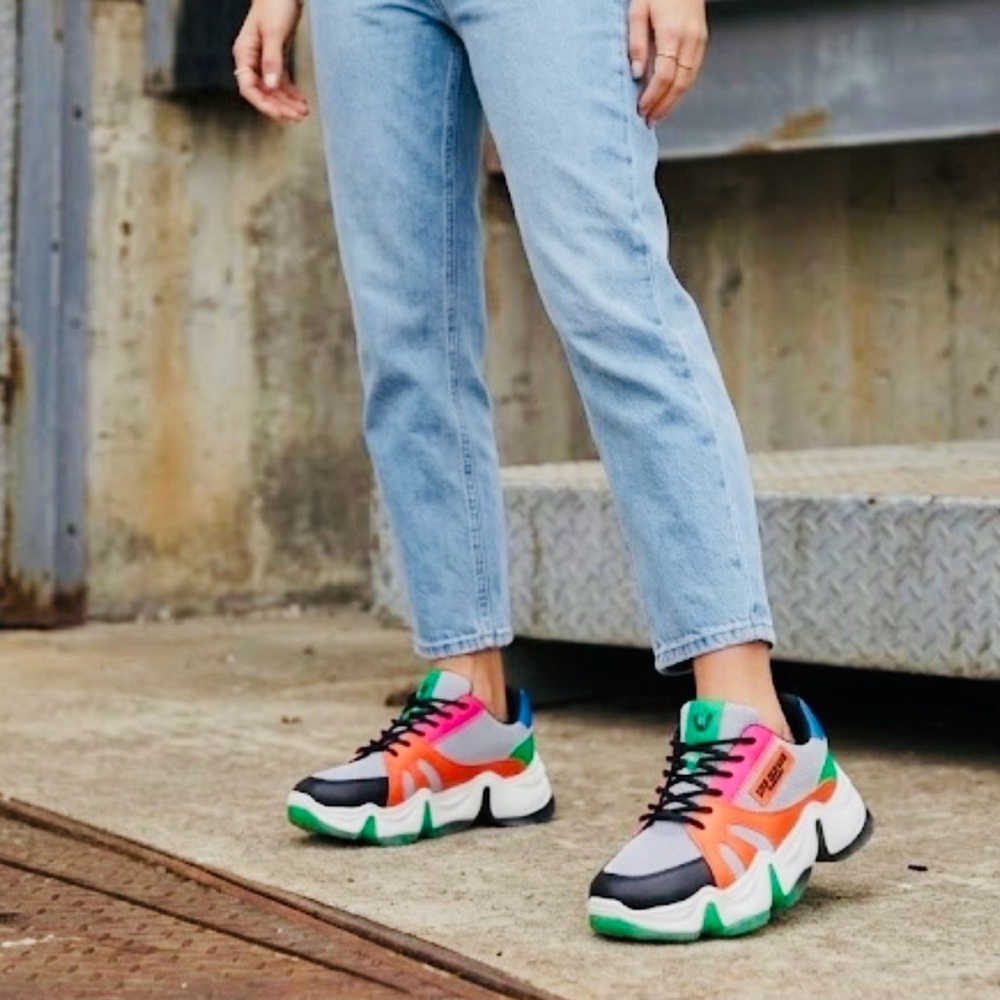 TRUE RELIGION Chunky Sneakers - Vibrant Color Block Design. Size 10. - Picture 11 of 11